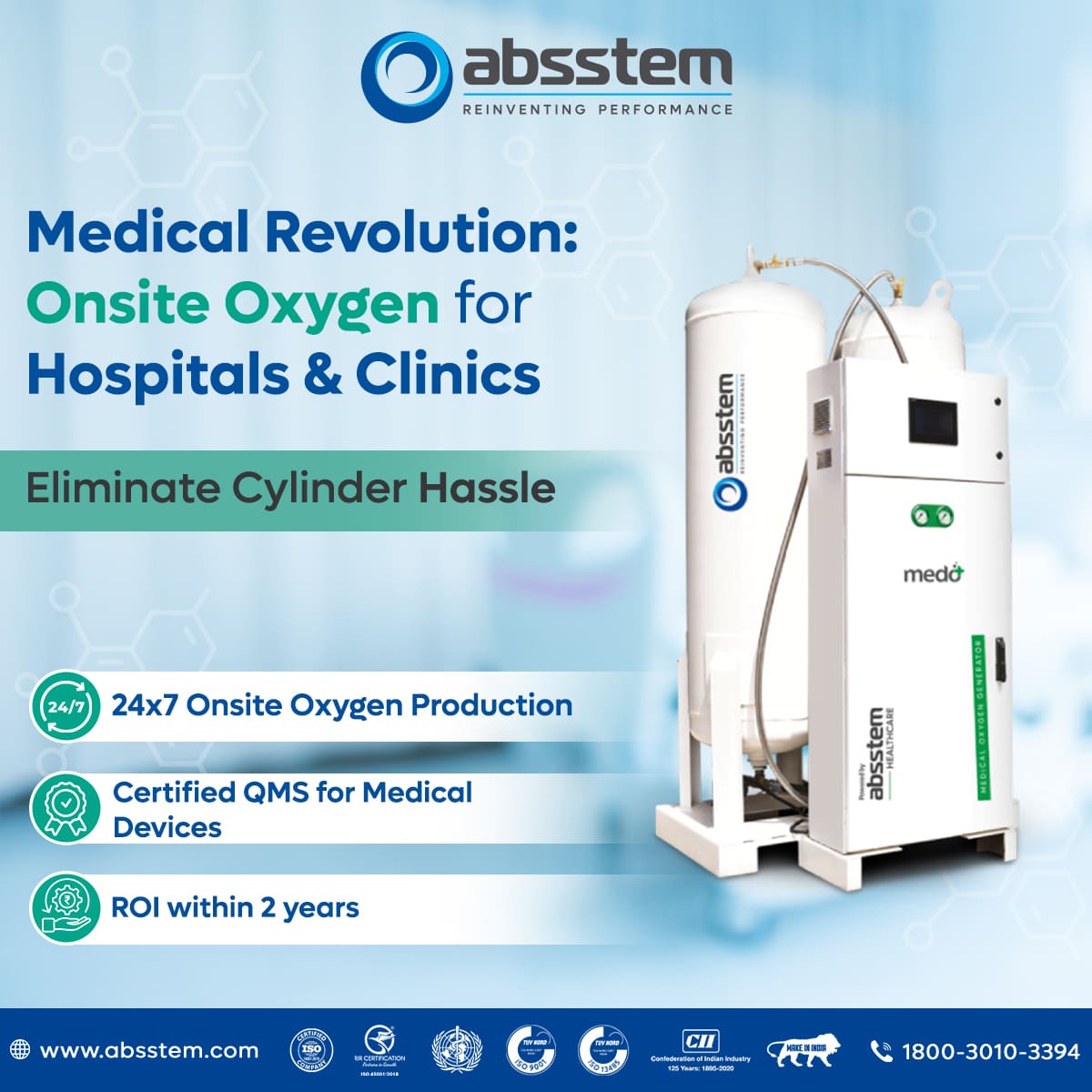 Precision Oxygen Supply For Pharma: Absstem Oxygen Generator Technology
